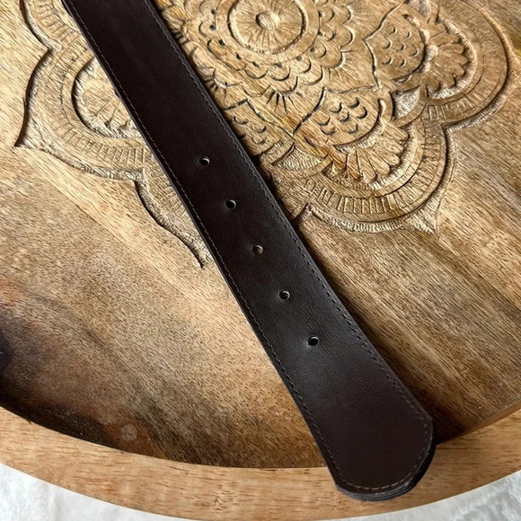 BERGE Croc Embossed Belt Leather Brown Embellished Buckle, Size Small - Picture 8 of 15